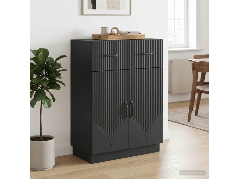  Buffet - bahut - meuble de rangement avec tiroir noir 66 x 34,5 x 87 cm bois d'ingénierie  - Conforama D