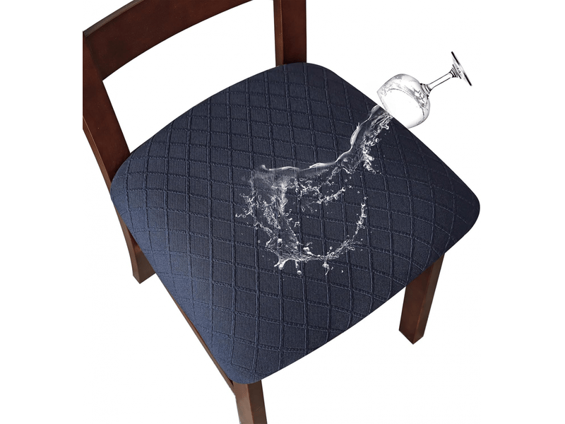  Housses de siège imperméables pour chaises de salle à manger, housse de chaise de salle à manger, housses de chaise de cuisine bleu marine, 4 pièces  - Conforama A