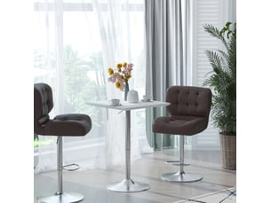 Table de bar réglable 60x60 cm blanche cravdom