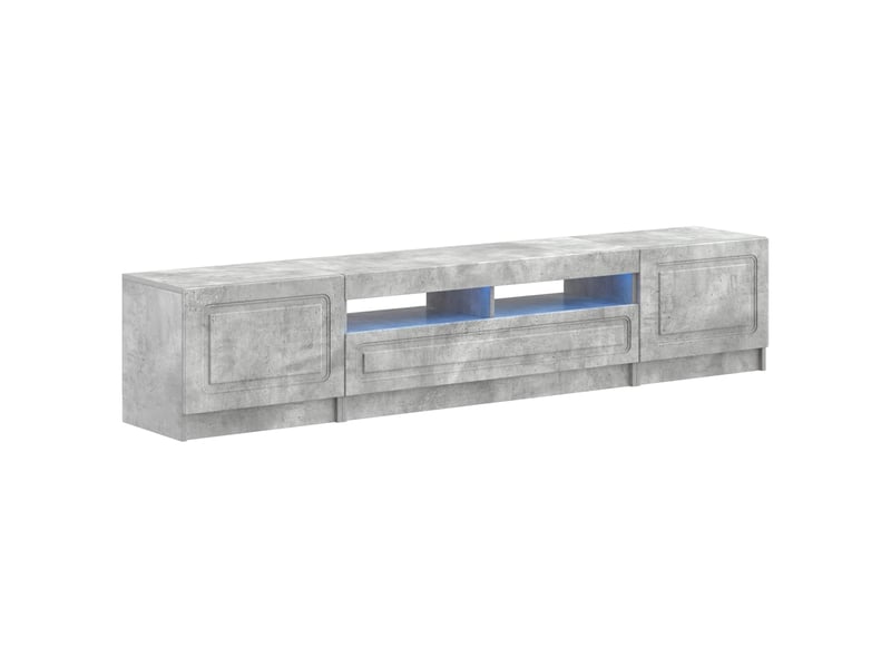  Meuble tv - banc tv - meuble de rangement led utrecht 3 pcs gris béton bois d'ingénierie  - Conforama A