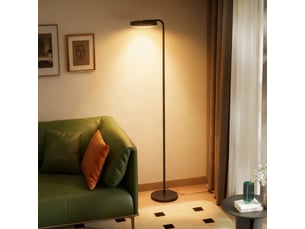 Lampadaire led avec tête pivotante à 350° et télécommande magnétique, intensité lumineuse réglable en continu de 3 000 k à 6 500 k, noir