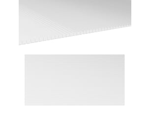 10 plaques alvéolaires en polycarbonate 4 mm, uv resistant, panneau alvéolaire double de serre, 120x60 cm, transparent