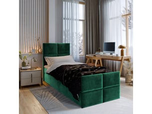 Lit avec rangement 100x200 cm <strong>MASSENO</strong> <strong></strong> coloris vert