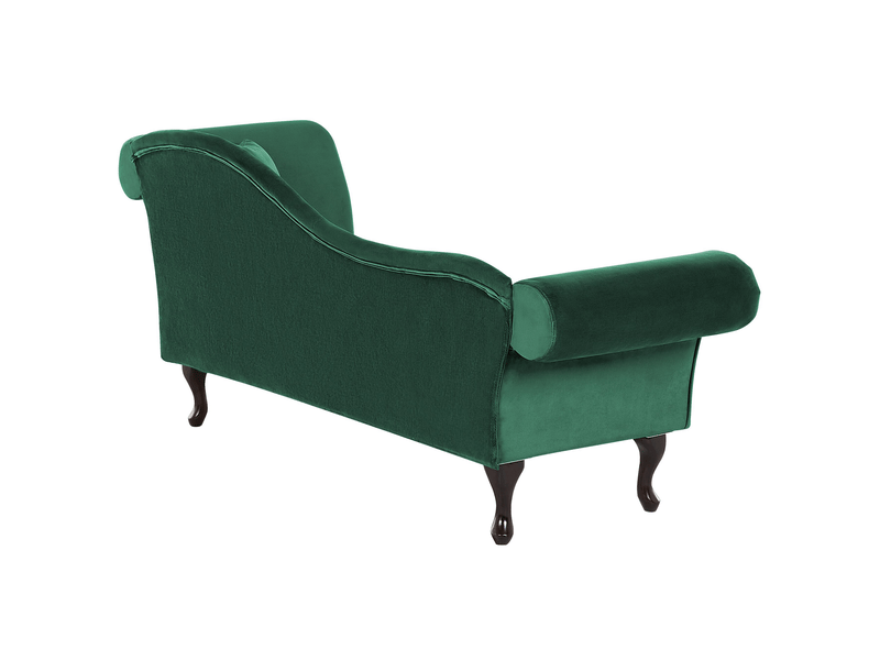  Chaise longue côté droit lattes velours vert foncé  - Conforama E