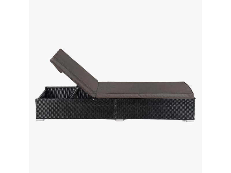  Fauteuil de jardin en rotin et tissu marron  - Conforama D