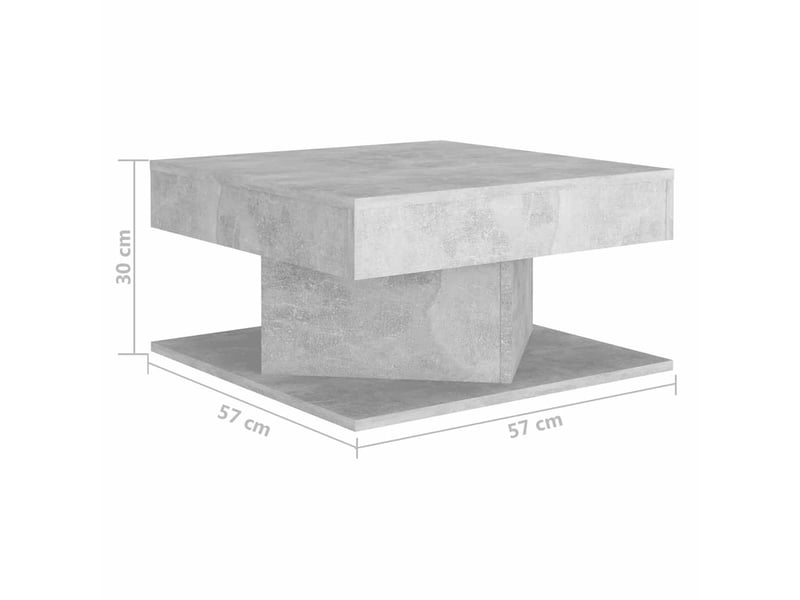  Table basse rectangulaire | table de salon gris béton 57x57x30 cm bois d’ingénierie  - Conforama E