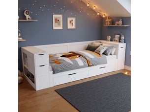 Lit simple 90x190 cm VIVRYN coloris blanc