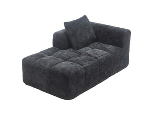 Canapé droit fixe <strong>MERAX</strong> <strong>canapé compressible</strong> 1 place Tissu noir