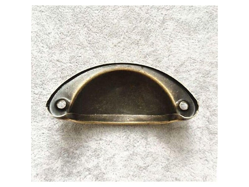  Jeu de 12 poignées vintage en métal bronze ancien, poignées pour meubles et tiroirs de 8,2 cm avec vis  - Conforama A