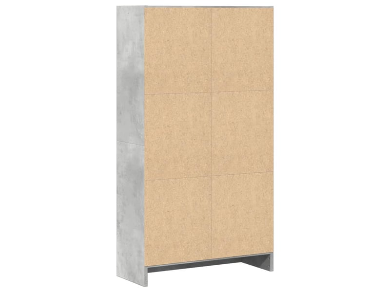  Bibliothèque, meuble de rangement salon gris béton 60x24x109 cm bois d'ingénierie  - Conforama E