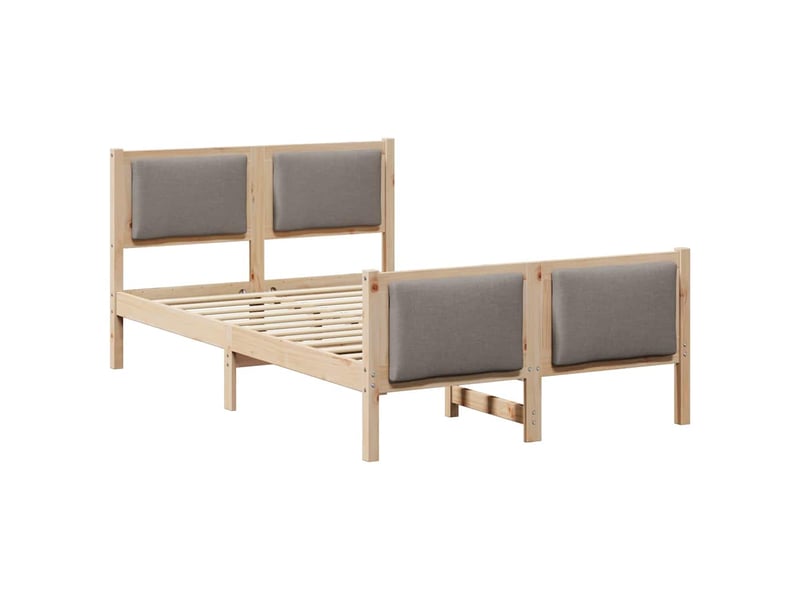  Lit double- lit adulte -  cadre de lit avec tête de lit taupe 120 x 190 cm tissu  - Conforama A