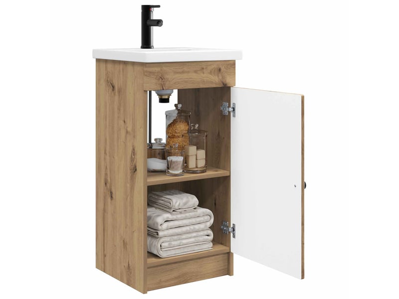 Meuble de salle de bain avec évier chêne artisanal shl4179 - Conforama C