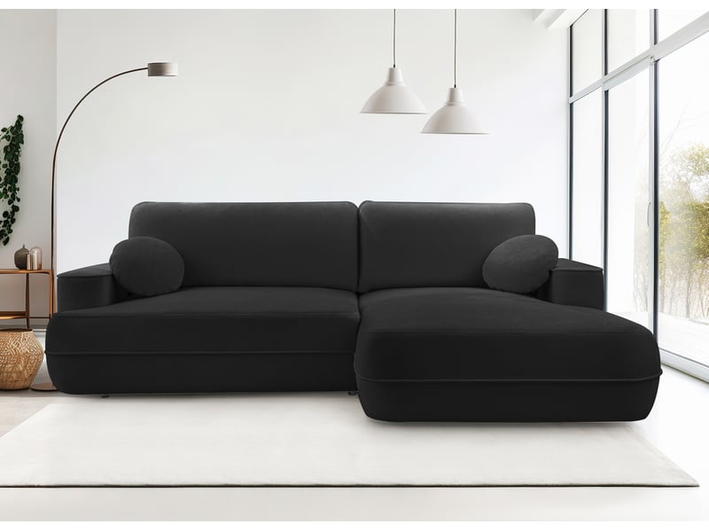  Canapé d’angle avec fonction lit peoni 267 cm noir élégant d Peoni - Conforama B