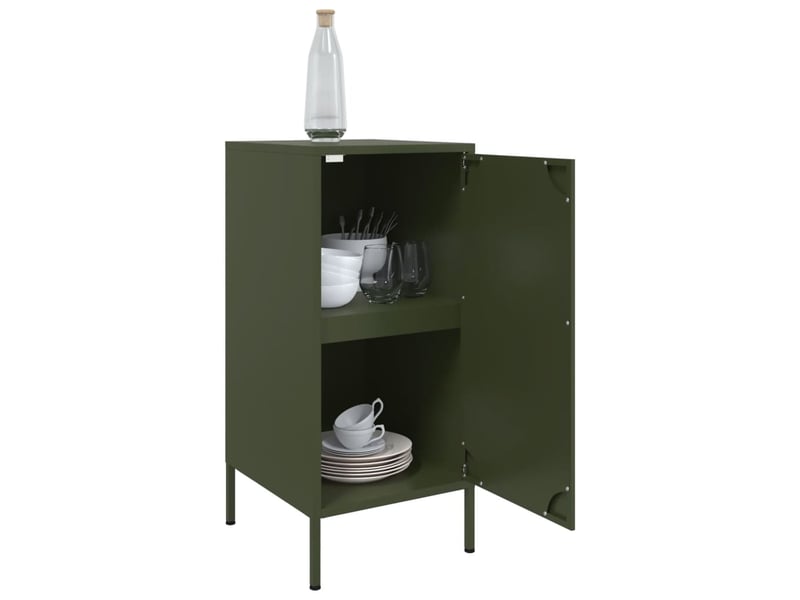  Buffets 2 pcs - bahut - meuble de rangement vert olive 36x39x79 cm acier  - Conforama E