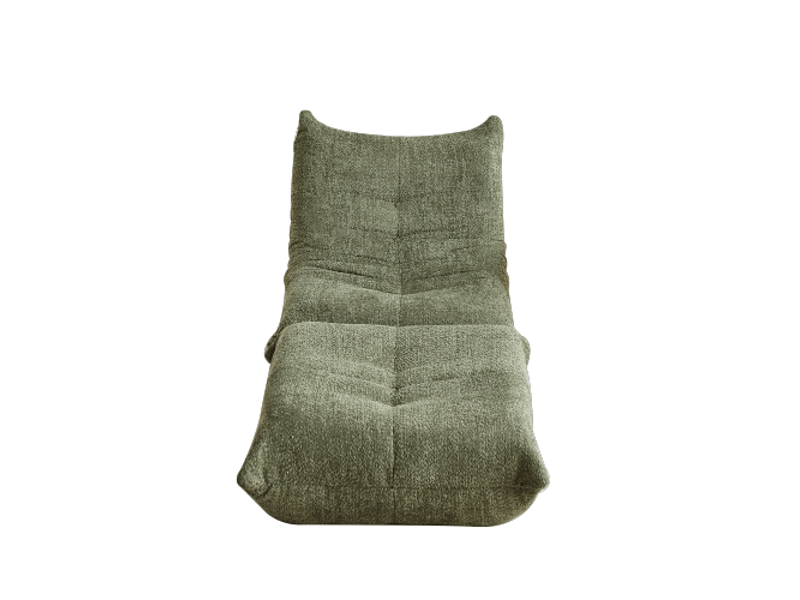 Fauteuil lounge de sol en chenille, rembourrage mousse, design sans accoudoirs, canapé bas confortable, salon, chambre et bureau - Conforama A
