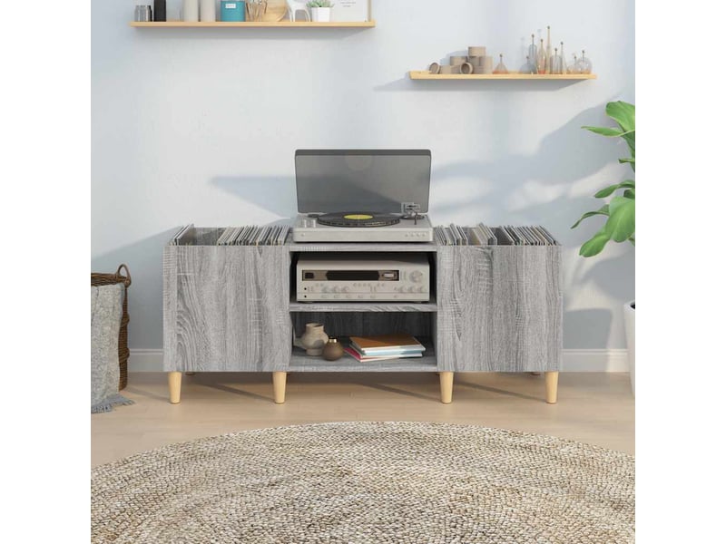  Armoire à disques, armoire de rangement sonoma gris 121x38x48 cm bois d'ingénierie  - Conforama C