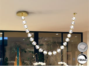 Zaria ii 21 light plafonnier suspendu doré, led transparente 3000 k, intensité variable