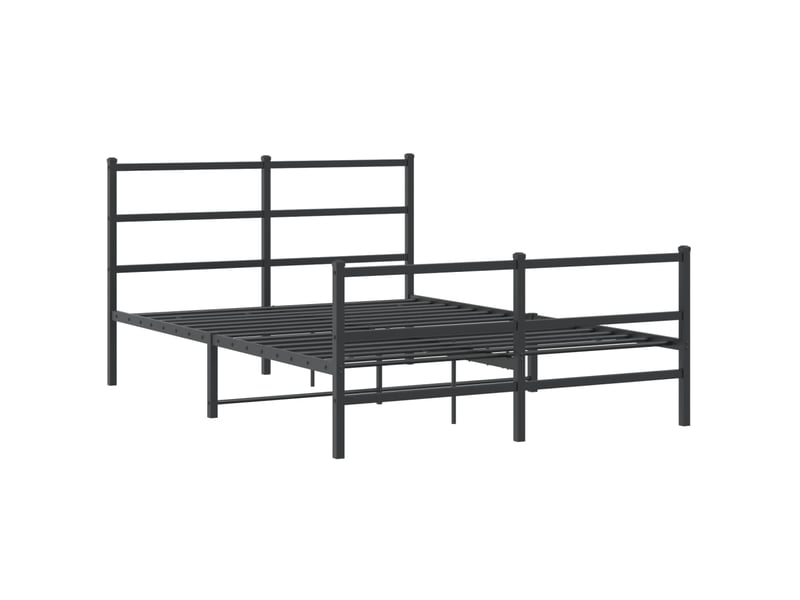  Lit double- lit adulte -  cadre de lit métal sans matelas avec pied de lit noir 135x190cm  - Conforama B