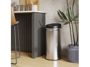 Poubelle à capteur 42 l 30,5 x 30,5 x 68 cm – argenté – ouverture sans contact soft-close silencieuse