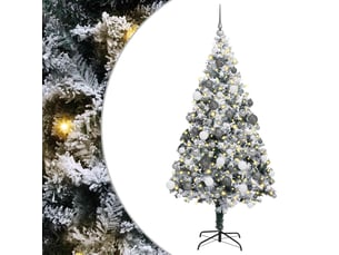 Sapin de noël, arbre de noël artificiel blanc 180 cm pvc, acier et plastique cf61273