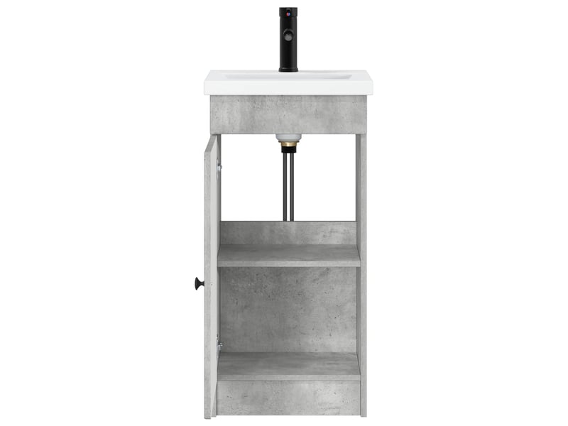 Meuble salle de bain avec évier, meuble de rangement gris béton 42x40x84.5 cm shl7320 - Conforama D