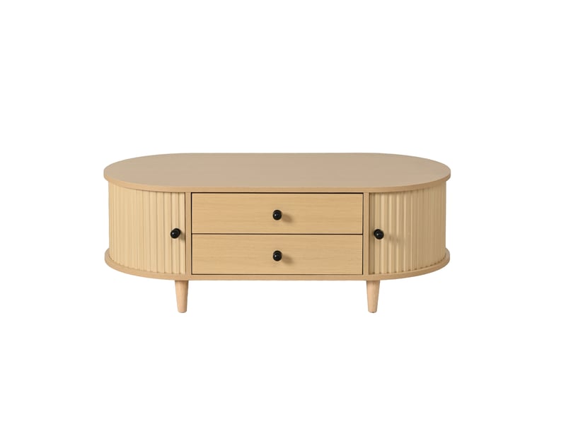 Table d'appoint 100 x 50 cm en mdf avec rangements coulissants - Conforama W