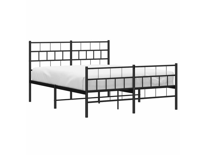 Lit double- lit adulte - cadre de lit métal sans matelas avec pied de lit noir 135x190cm - Conforama B