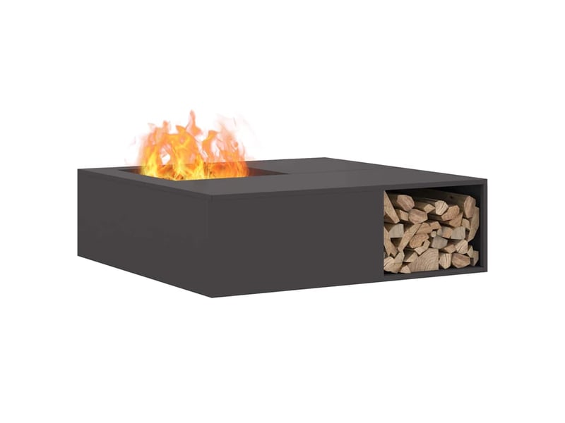  Brasero exterieur, foyer de cheminée noir 100x100x30 cm acier patiné  - Conforama C