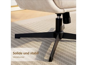 Chaise fauteuil capitonné repose-pieds dossier haut base métal beige