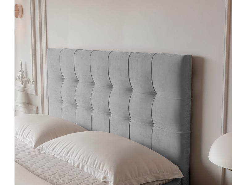  Lit adulte imperial - 160x200 cm - matelas ressorts + surmatelas - coffre de rangement - velours dense hydrofuge gris clair IMPERIAL - Conforama D