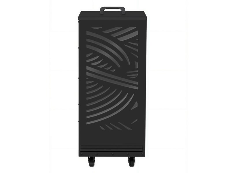  Réservoir à granulés 55 kg noir rangement à pellets 35 x 35 x 87 cm avec tiroir et motif  - Conforama C