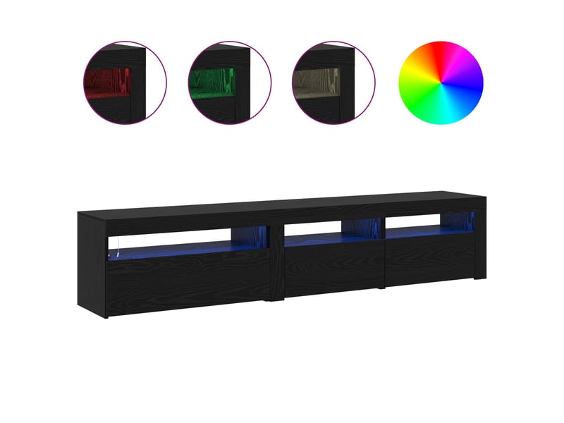 Meuble tv - banc tv - meuble de rangement 2 pcs chêne noir bois d'ingénierie - Conforama D