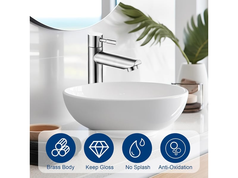  Robinet d'eau froide en acier inoxydable pour invités, wc, salle de bain, cuisine  - Conforama D