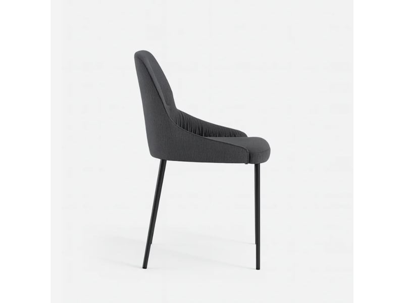  Lot de 4 chaises rembourrées en tissu facile à nettoyer harmony - gris foncé  - Conforama E