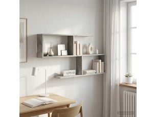Étagère flottante, étagère murale gris béton 100 x 12 x 50,5 cm bois d'ingénierie cf42324