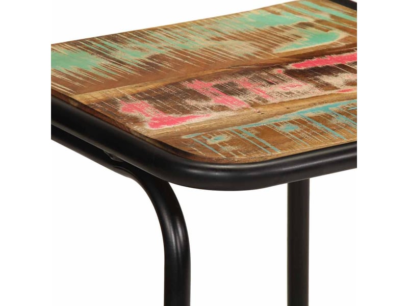  Lot de 4 tabouret de bar, chaise de bar 46x35,5x70cm bois massif récupération  - Conforama E