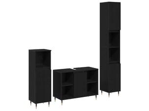 Ensemble de mobilier de salle de bain 3 pc chêne noir cf64334