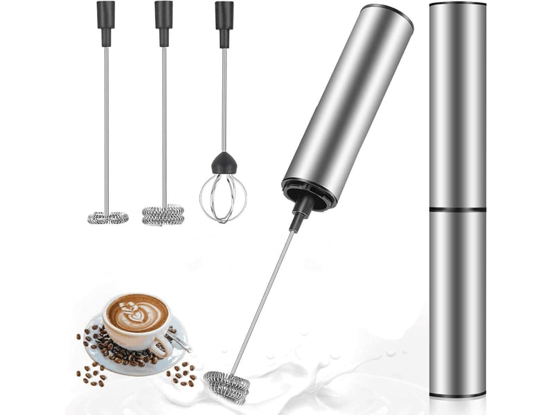  Mousseur à lait électrique mousseur de lait rechargeable usb et mini batteur avec dual fouet tête  - Conforama A