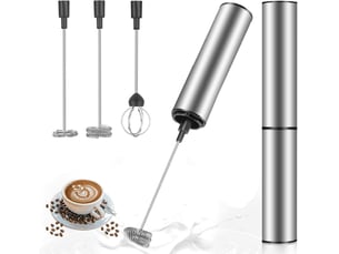 Mousseur à lait électrique mousseur de lait rechargeable usb et mini batteur avec dual fouet tête