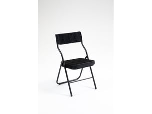 Chaises pliantes lot de 2 avec assise et dossier rembourrés - pliage compact, acier, velours noir