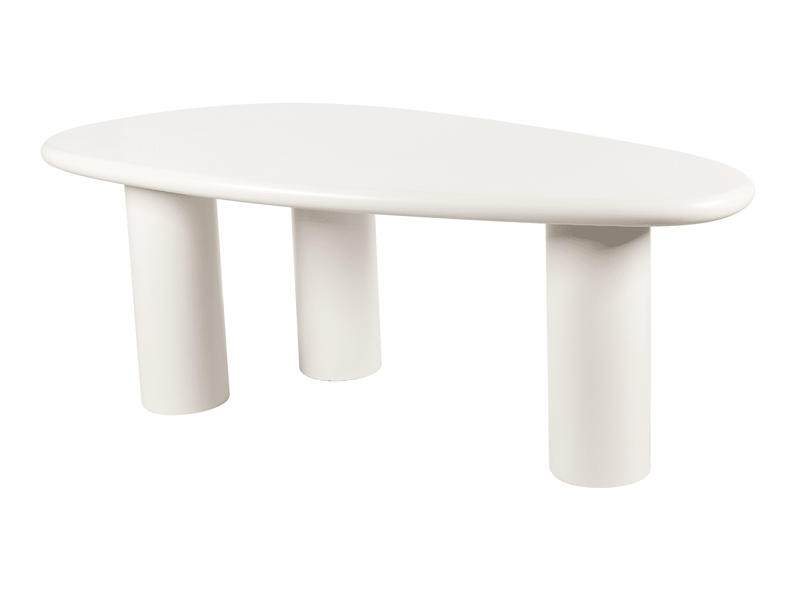  Table à manger asymétrique blanc 8 personnes 200cm aveline DT2505-BLA - Conforama A