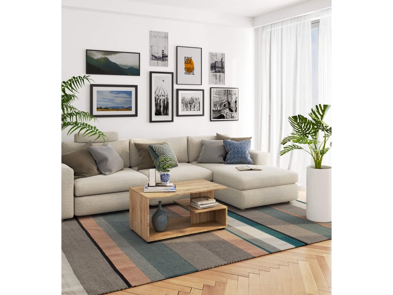  Table basse akord pin chêne sonoma 90 cm 90x51x45 cm PIN - Conforama C