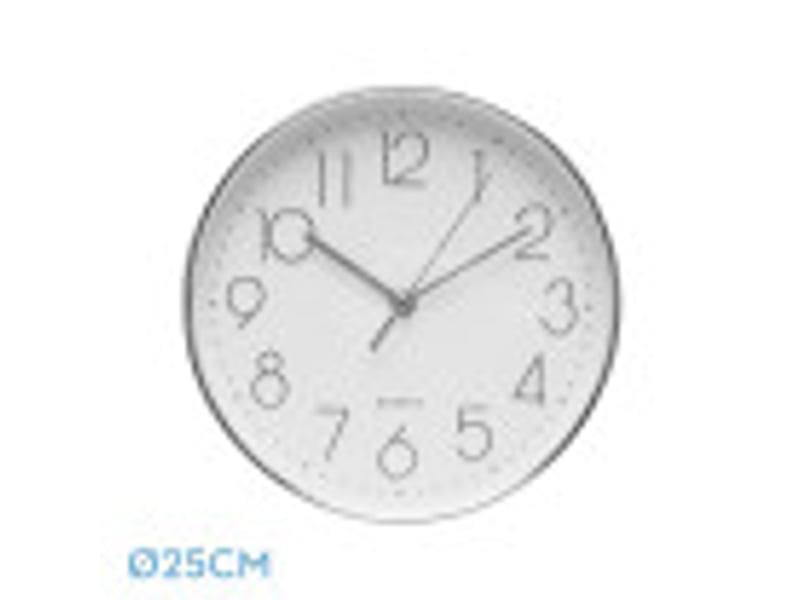  Horloge murale fabrilamp minuto ø 25 cm argenté mouvement continu 192110010 - Conforama B