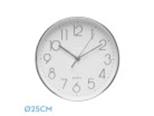 Horloge murale fabrilamp minuto ø 25 cm argenté mouvement continu