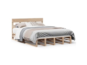 Lit 2 places 135x190 cm    coloris marron