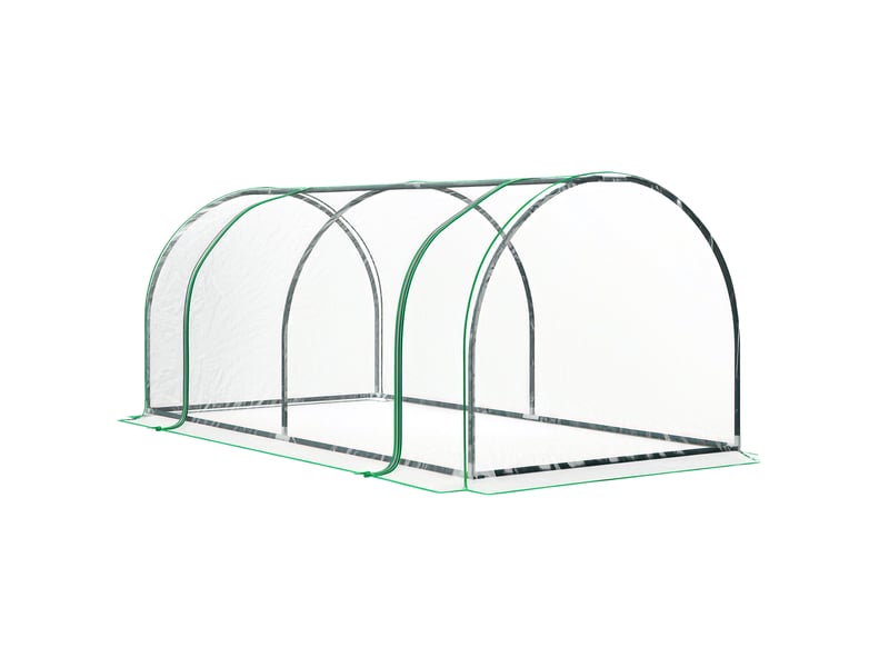 Serre, serre chaude avec porte, châssis froid, abri pour plantes, culture végétale, acier, plastique, 200 x 100 x 80 cm, verte - Conforama A
