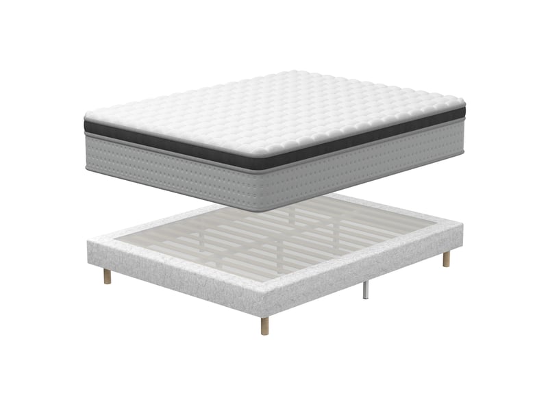  Ensemble matelas + sommier 140x200 cm, mousse à mémoire de forme,épaisseur du matelas 25cm  - Conforama A