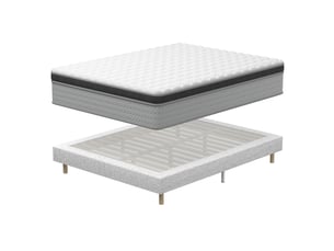 Ensemble matelas et sommier 140x200 cm Ressorts soutien Medium épaisseur 25 cm