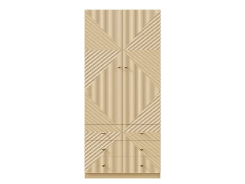  Armoire dressing 90 x 48 x 200 cm, 2 portes, 6 tiroirs, tringle, finition chêne ABC - Conforama A