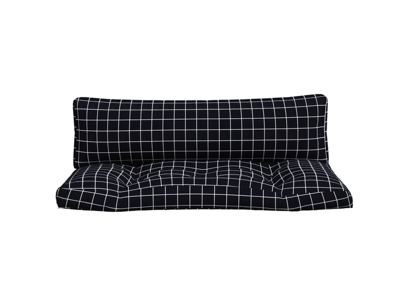  Lot de 2 coussins de palette, coussins de canapé motif à carreaux noir tissu oxford cf59549  - Conforama D
